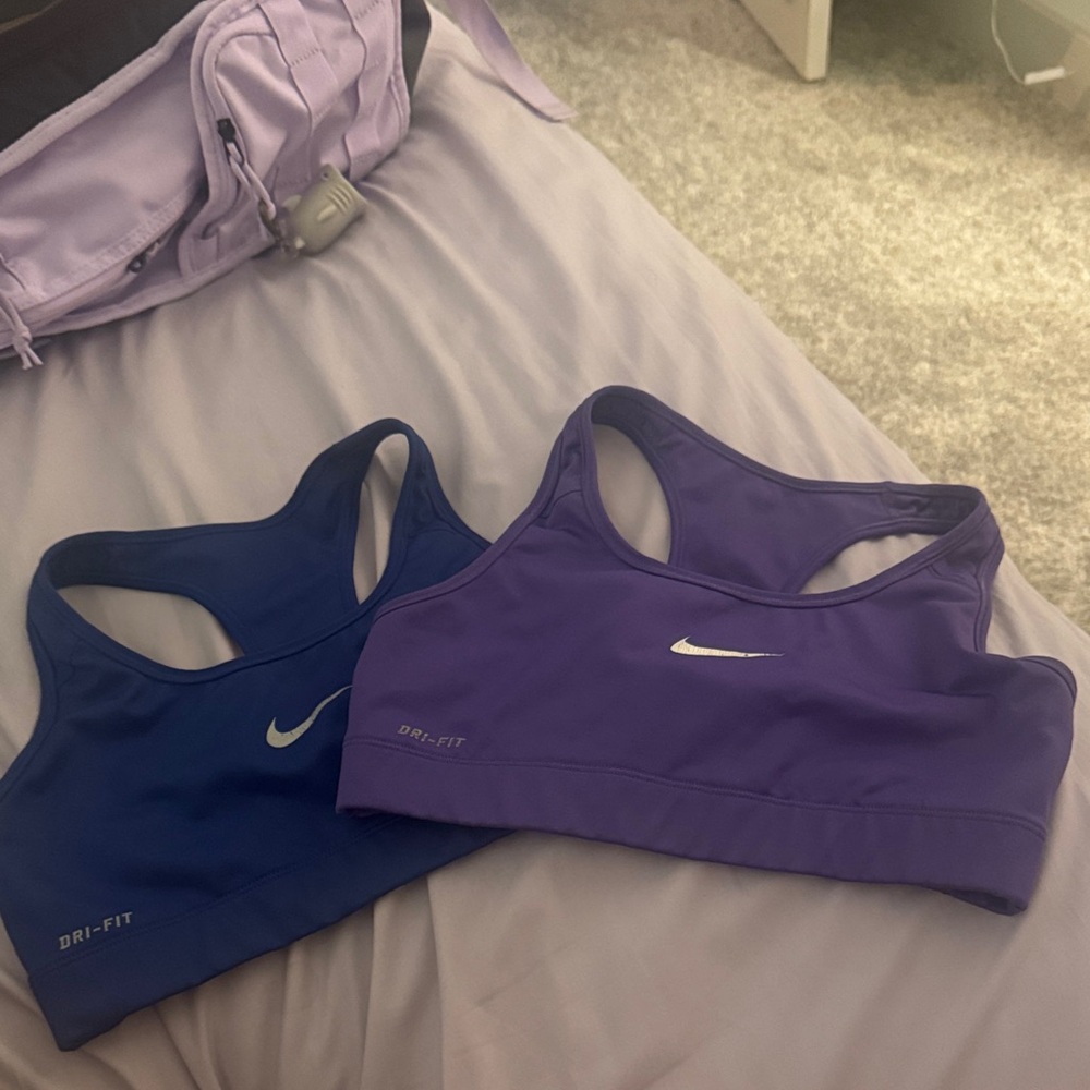Nike Women's Dri-FIT Sports Bra Duo - Blue and Purple
